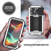 Built-in Kickstand Slide Camera Military Full-Body Rugged Case For iPhone 15 14 13 series