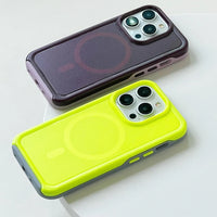 Military Anti-Fall Magsafe Wireless Charging Candy Color Frosted Case For iPhone 15 14 13 12 series