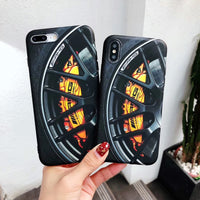 Car Wheel Design Soft Silicon Case for iPhone 6 6s 7 8 Plus X XS XR Max