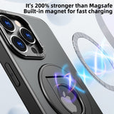 360° Rotating Stand Translucent Matte Magnetic Magsafe Holder Case For iPhone 15 14 13 12 series