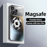 Matte Glass Lens Full Protection Magnetic Magsafe Case For iPhone 15 14 13 12 series