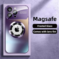 Matte Glass Lens Full Protection Magnetic Magsafe Case For iPhone 15 14 13 12 series