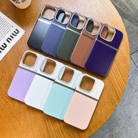 Metal Camera Frame Shockproof Silicone Acrylic Hard Case For iPhone 14 13 12 series