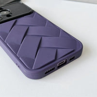 Braided Mesh Woven Grid Soft TPU Shockproof Case With Lens Protection for iPhone 15 14 13 12 series