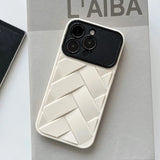 Braided Mesh Woven Grid Soft TPU Shockproof Case With Lens Protection for iPhone 15 14 13 12 series