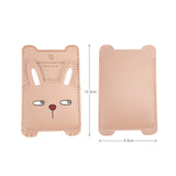 Fun Cute Animal Leather Back Portable Card Bag For iPhone 14 13 12 series