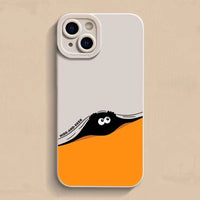 Funny Hide and Seek Color Block Silicone Soft Case For iPhone 14 13 12 series