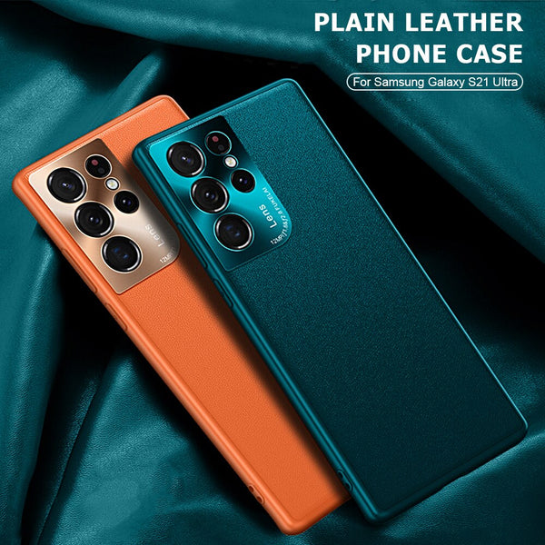 Plain Leather Case for Samsung Galaxy S23 S22 S21 series