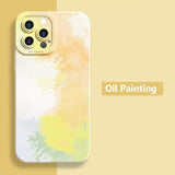 Oil Painting Flower Shockproof Matte Soft Silicone Case For iPhone 14 13 12 series