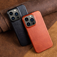 Oil Wax Luxury Leather Case For iPhone 14 13 12 series