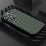 Carbon Fiber Case with Metal Camera Lens Cover For iPhone 14 13 12 series