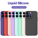 Original Liquid Silicone Soft Shockproof Case For iPhone 14 13 12 series