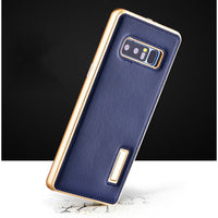 Premier Aluminum Metal Genuine Leather Case For Samsung Galaxy Note 8