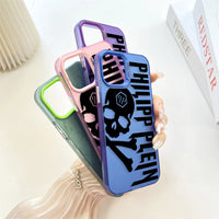 Skull Patter Letters Painting Hard TPU Case for iPhone 15 14 13 12 series