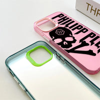 Skull Patter Letters Painting Hard TPU Case for iPhone 15 14 13 12 series