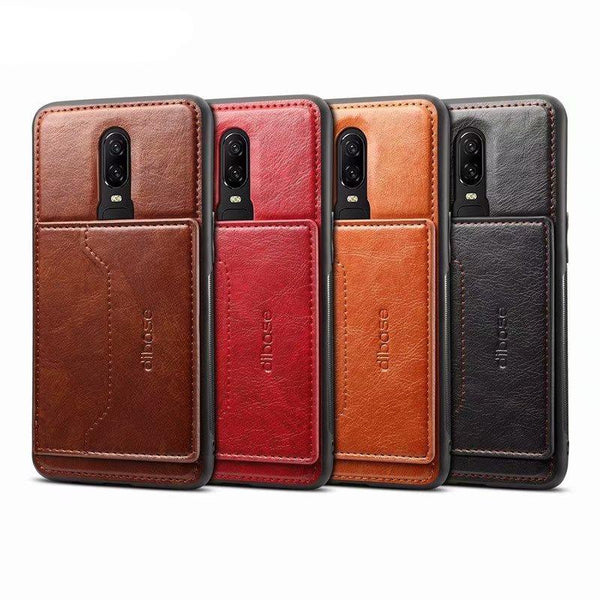 Leather Back Cover Case For Oneplus 6 6T 5T With Card Holder