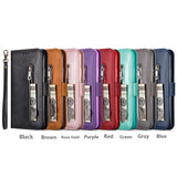 PU Leather Zipper Card Slot Flip Wallet Case For iPhone 11 Pro Max X XS MAX
