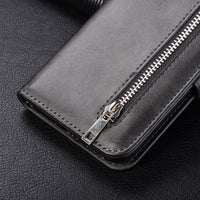 PU Leather Zipper Card Slot Flip Wallet Case For iPhone 11 Pro Max X XS MAX