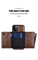 High Quality Leather Wallet Card Holder Case For iPhone 14 13 12 series