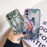 Palm Tree Leaves Plant Flower Shockproof Case for iPhone 14 13 12 series