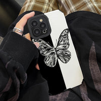 Patchwork Butterfly Pattern Shockproof Lens Protection Soft Silicone Case For iPhone 14 13 12 series