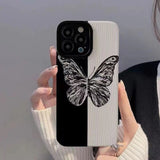 Patchwork Butterfly Pattern Shockproof Lens Protection Soft Silicone Case For iPhone 14 13 12 series