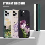 Flowers Pattern Silicone Case With Lanyard For Samsung Galaxy S23 S22 S21 series