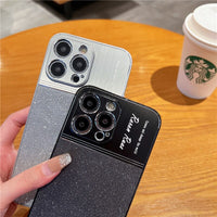 Personalised Customized Name Aluminum Alloy Camera Protection Bling Glitter Cute Case For iPhone 14 13 12 series