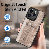 Personalized Custom Name Magnetic Wood Shockproof Lens Protective Soft Case For iPhone 14 13 12 series