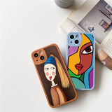 Picasso Abstract Art Painting Soft Silicone Case For iPhone 14 13 12 series