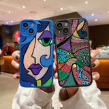 Picasso Abstract Art Painting Soft Silicone Case For iPhone 14 13 12 series