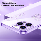 Plating Glitter Dandelion Clear Case For iPhone 14 13 12 series