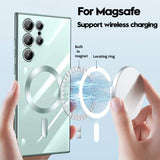 Luxury Plating Shockproof Magsafe Magnetic Wireless Charging Case For Samsung S23 S22 S21 Ultra Plus