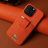 Premium Card Holder Slots Leather Case For iPhone 15 14 13 series