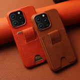 Premium Card Holder Slots Leather Case For iPhone 15 14 13 series