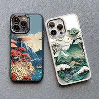 Printing Landscape Creative Mountains Shockproof Soft Case For iPhone 15 14 13 12 series