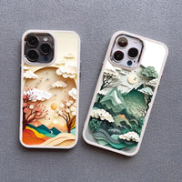 Printing Landscape Creative Mountains Shockproof Soft Case For iPhone 15 14 13 12 series