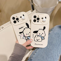 Puck Dog Slide Camera Lens Protection Soft Case For iPhone 14 13 12 series