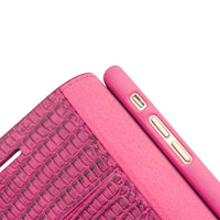 Pink Leather Flip Case for iPhone 14 13 12 series