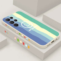 Happy Rainbow Pattern Silicone Case For Samsung Galaxy S23 S22 S21 Ultra Plus