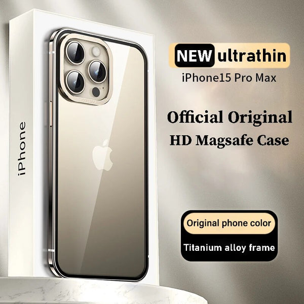 Titanium Alloy Magnetic Wireless Charge Case For iPhone 15 series