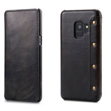 Galaxy S9 S9 Plus Vintage Style Genuine Leather Wallet Case With Card Slots
