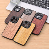 Real Wooden PU Case for iPhone 14 13 12 series
