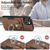 Ring Holder Leather Cards Solt Wallet Case for iPhone 14 13 12 series