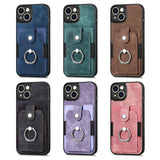 Ring Holder Leather Cards Solt Wallet Case for iPhone 14 13 12 series