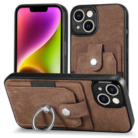 Ring Holder Leather Cards Solt Wallet Case for iPhone 14 13 12 series