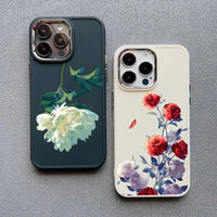 Rose Flowers Shockproof Silicone Case For iPhone 15 14 13 12 series