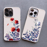 Rose Flowers Shockproof Silicone Case For iPhone 15 14 13 12 series