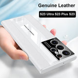 Premium Leather Camera Lens Protector Case For Samsung Galaxy S23 S22 Ultra Plus