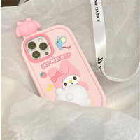 My Melody Lie Down Cute Pink Soft Silicone Case For iPhone 14 13 12 series